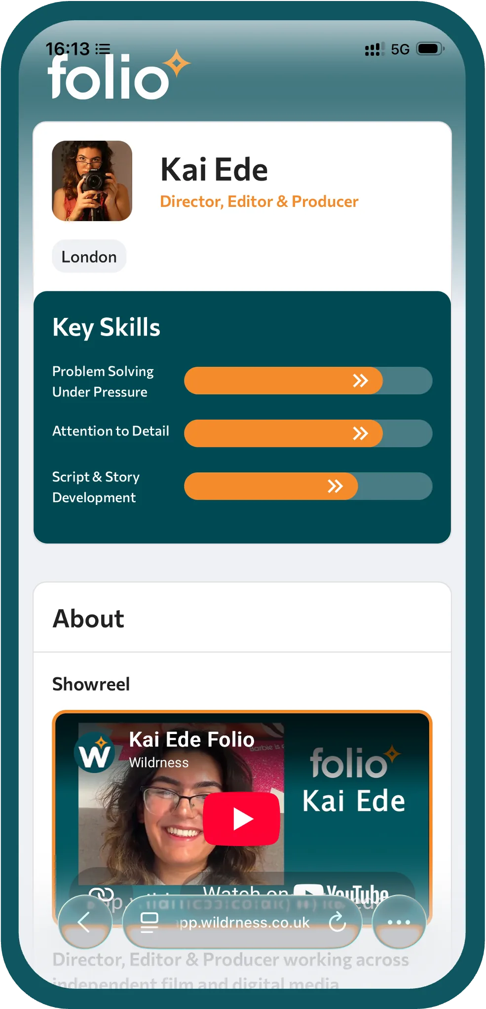 Kai Ede's Folio: Director, Editor and Producer, with key skills and a showreel (opens in a new tab)